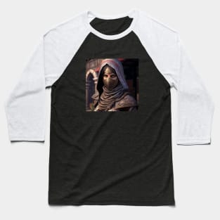 Female Assassin Intense Stare Baseball T-Shirt